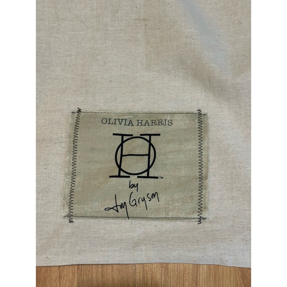 Olivia Harris Joy Gryson Natural Canvas Reusable Tote Bag Double Handles - Picture 3 of 3